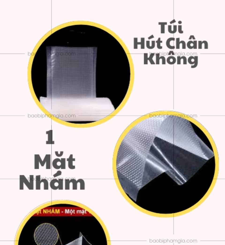 Túi hút chân không 1 mặt nhám giá rẻ, tiện lợi, đa dạng mẫu đẹp