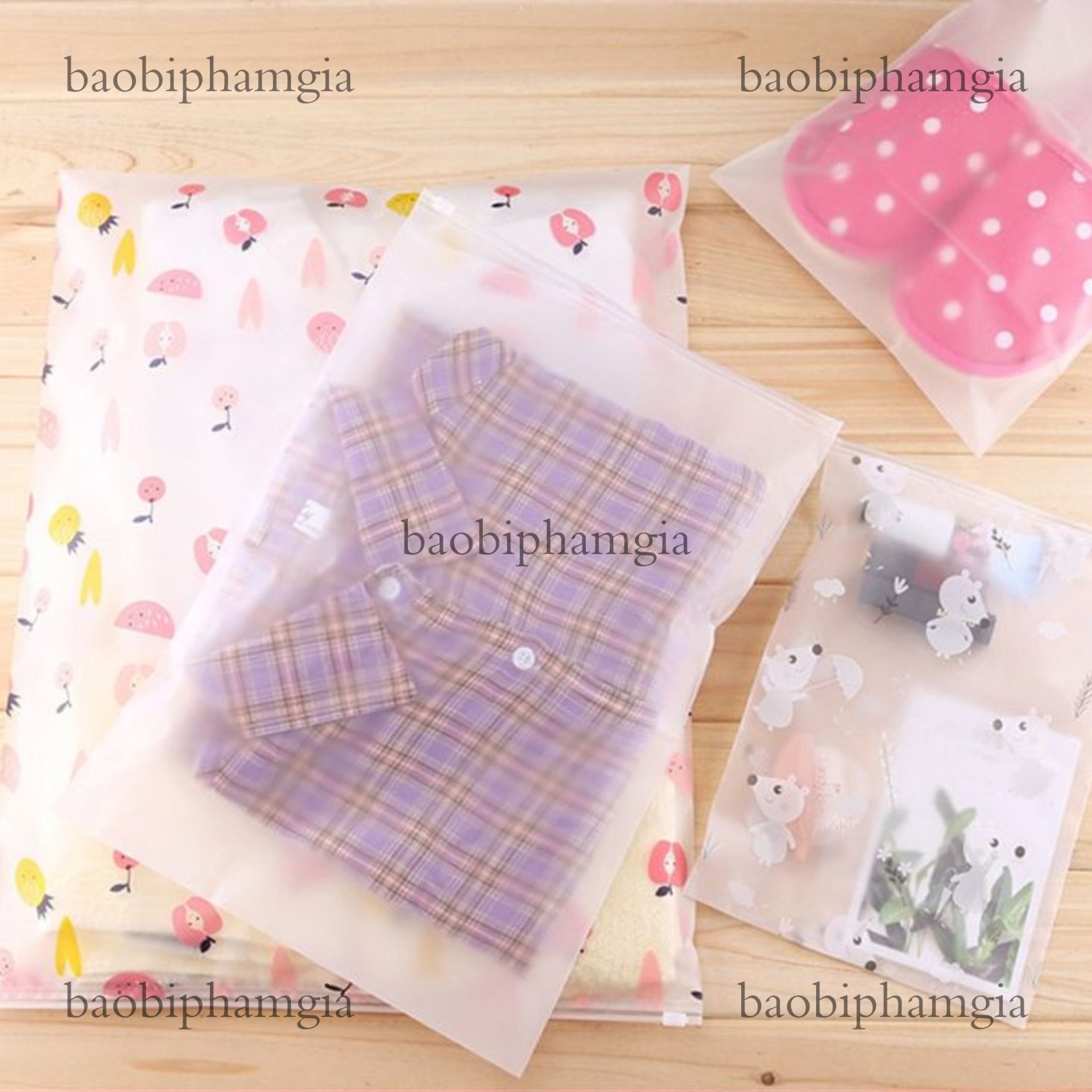 bao bì phạm gia túi zip đựng quần áo in túi zip theo yêu cầu