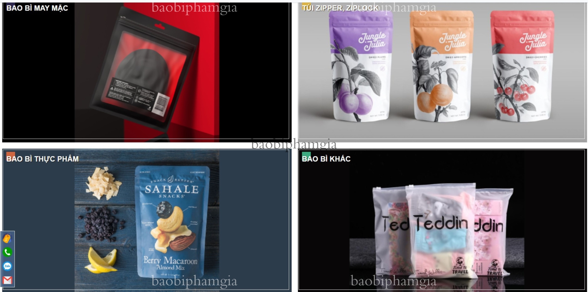 Các loại túi zip in logo phổ biến